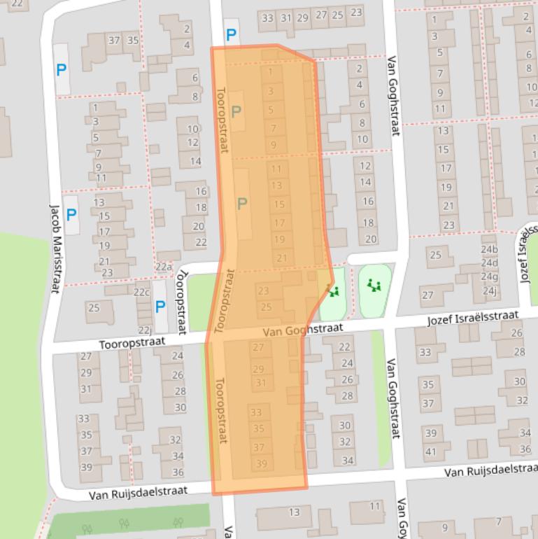 Kaart van postcodegebied 5161VC.