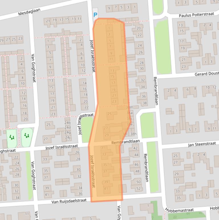 Kaart van postcodegebied 5161VG.