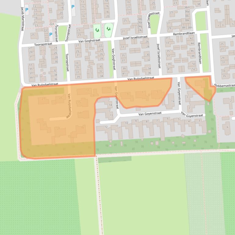 Kaart van postcodegebied 5161VJ.