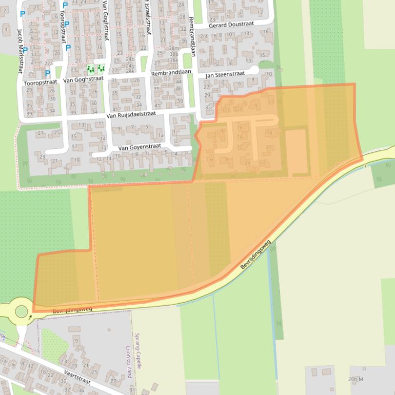 Kaart van postcodegebied 5161VM.