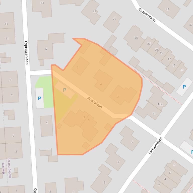 Kaart van postcodegebied 5161VZ.