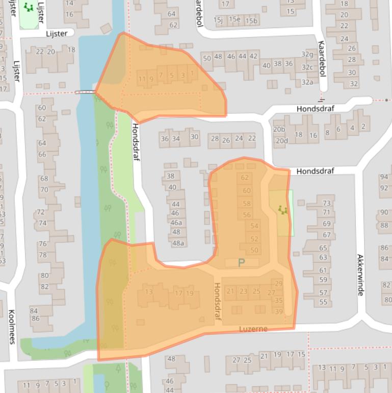 Kaart van postcodegebied 5161WE.