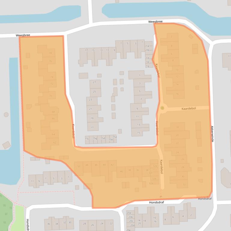 Kaart van postcodegebied 5161WJ.