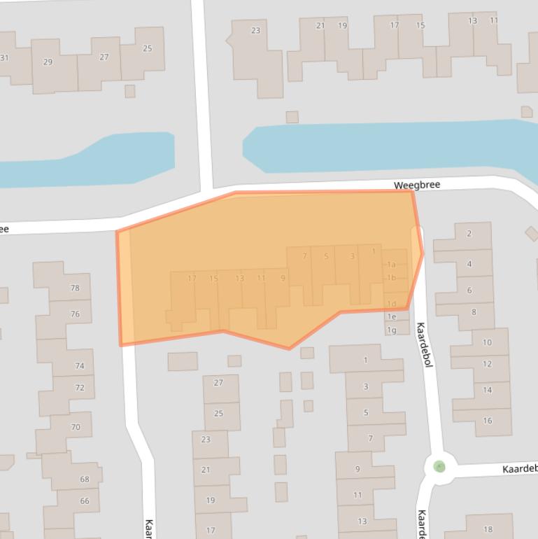 Kaart van postcodegebied 5161WN.