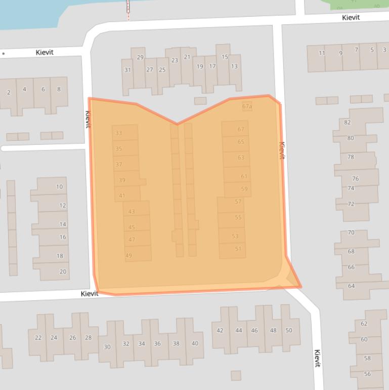 Kaart van postcodegebied 5161WV.