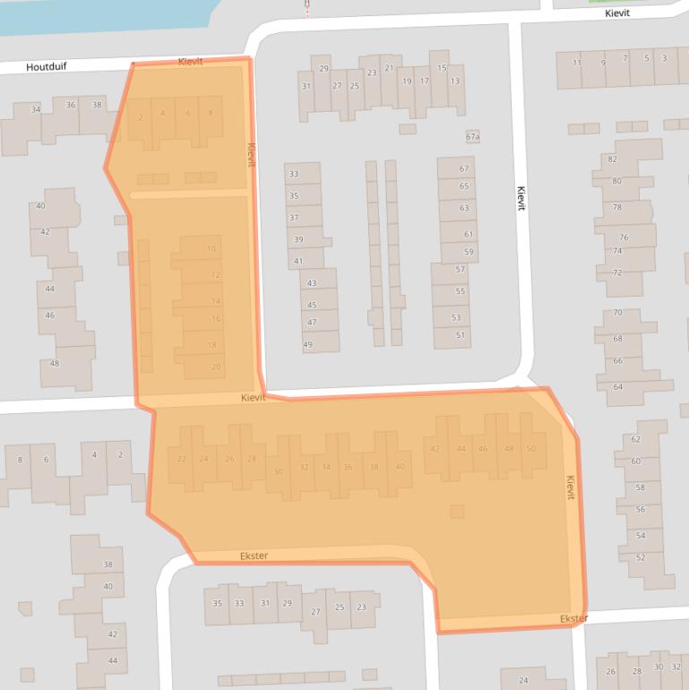 Kaart van postcodegebied 5161WX.