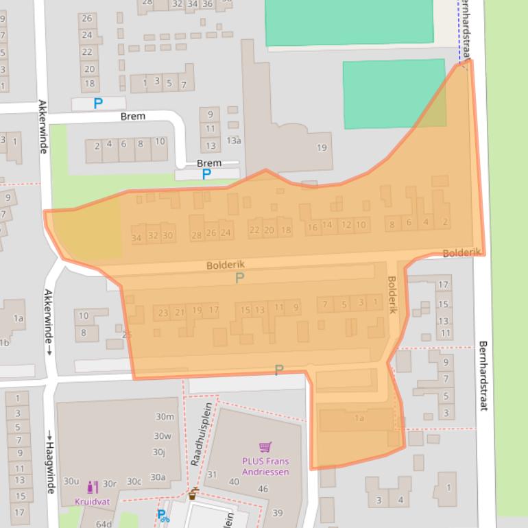 Kaart van postcodegebied 5161XK.