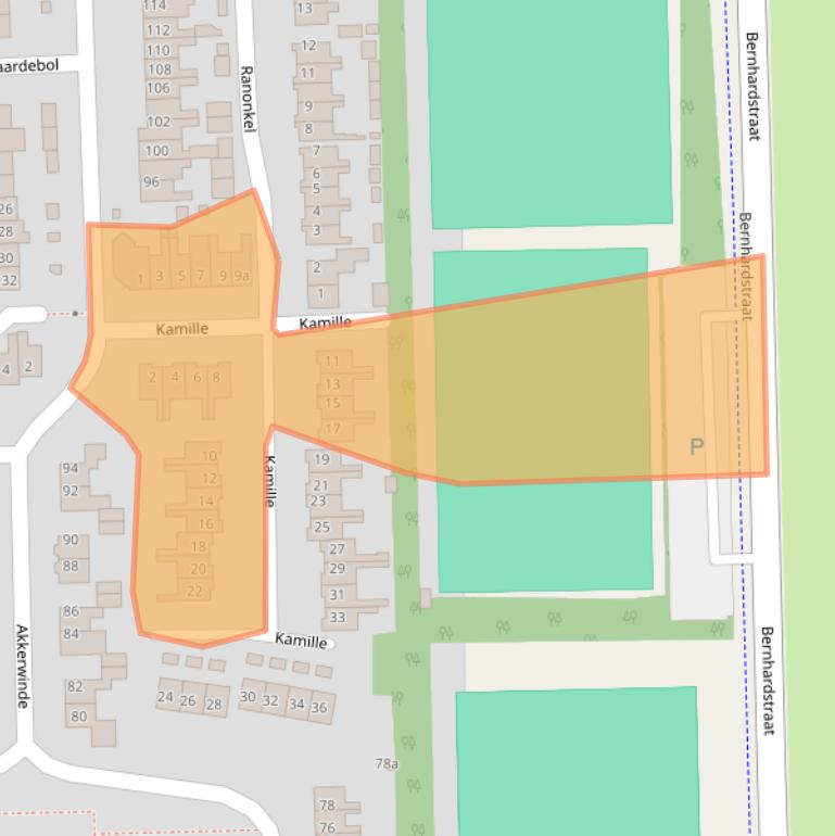 Kaart van postcodegebied 5161XV.