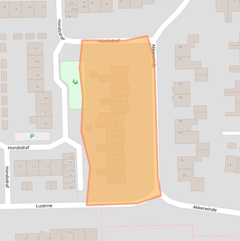 Kaart van postcodegebied 5161XZ.