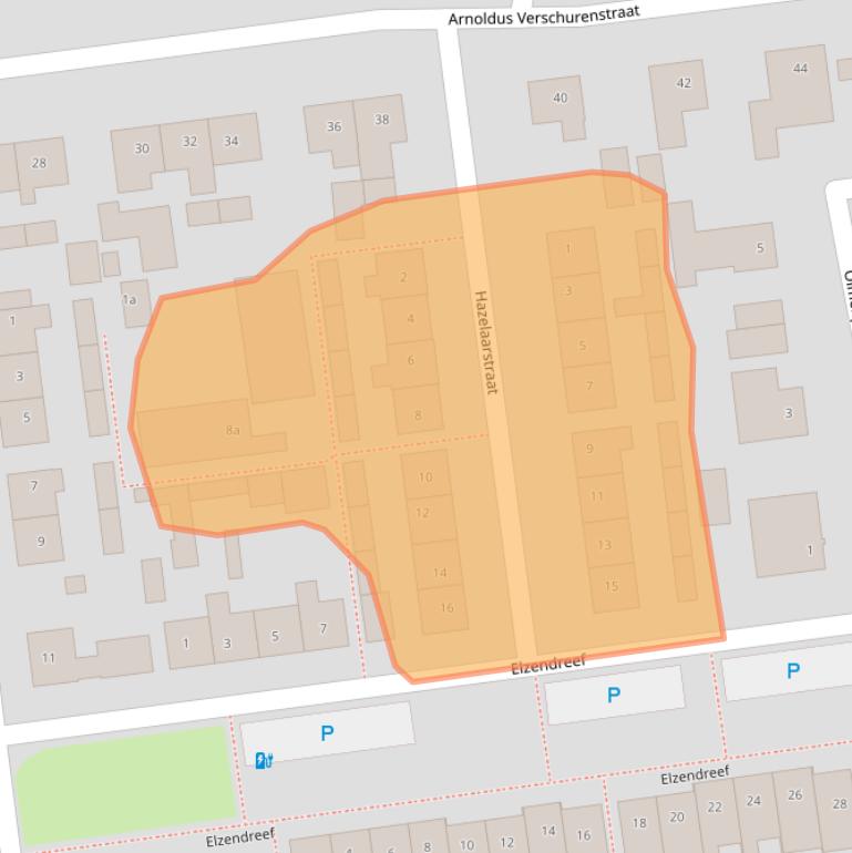 Kaart van postcodegebied 5165AW.