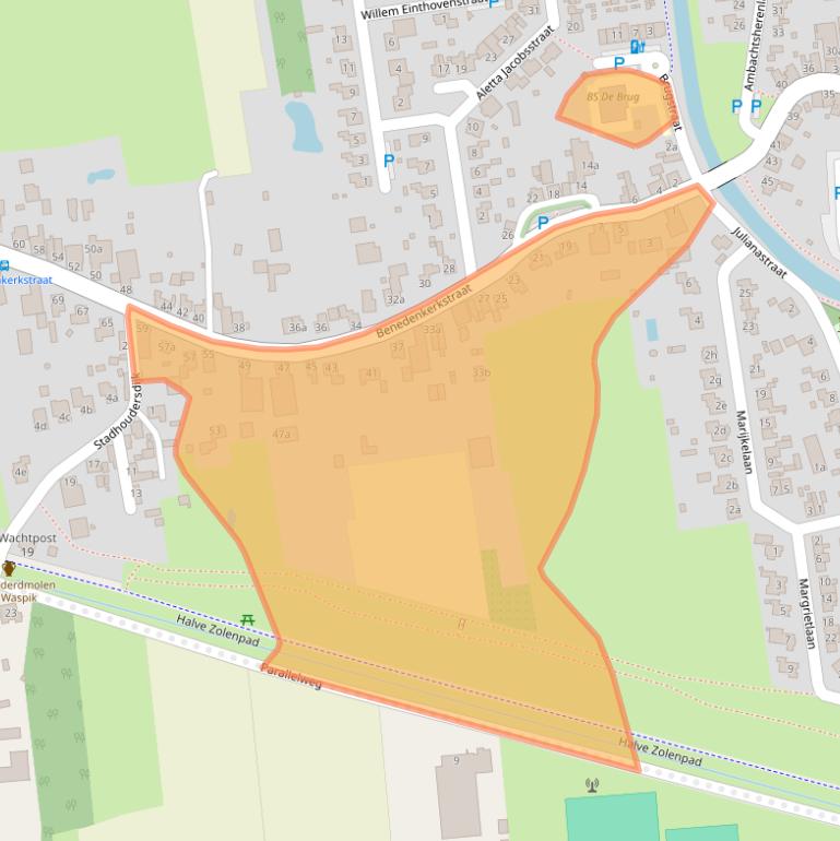 Kaart van postcodegebied 5165CA.