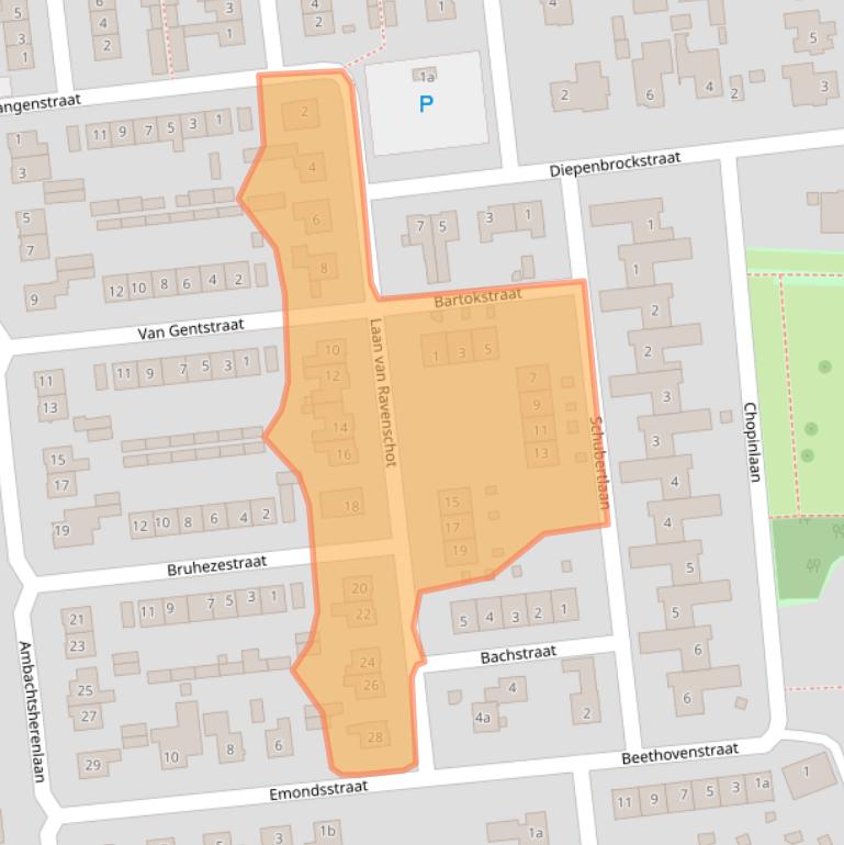 Kaart van postcodegebied 5165CR.