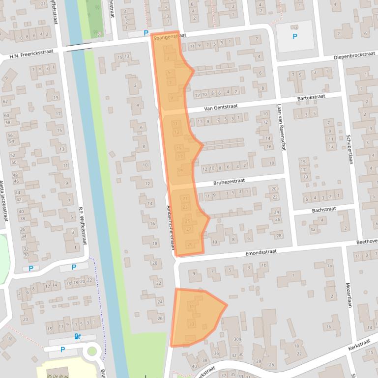 Kaart van postcodegebied 5165CW.