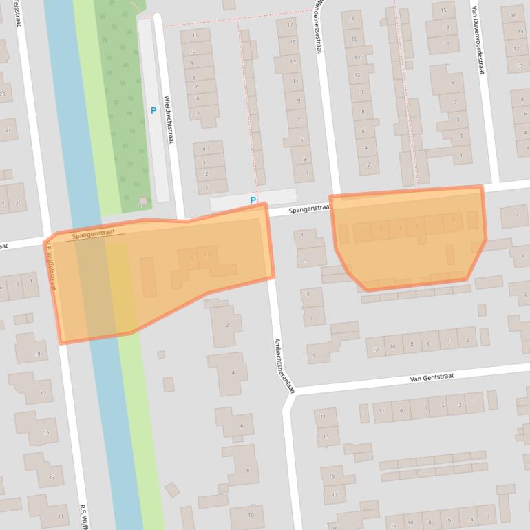 Kaart van postcodegebied 5165CZ.