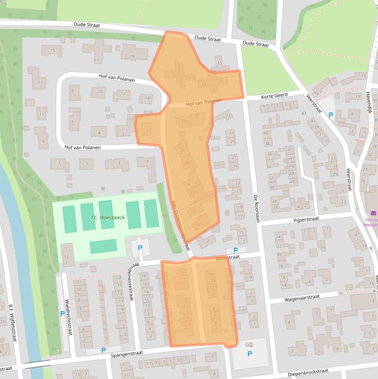 Kaart van postcodegebied 5165ED.