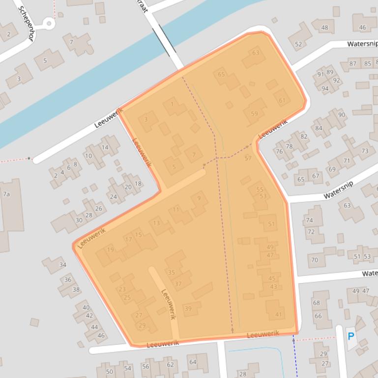 Kaart van postcodegebied 5165KW.