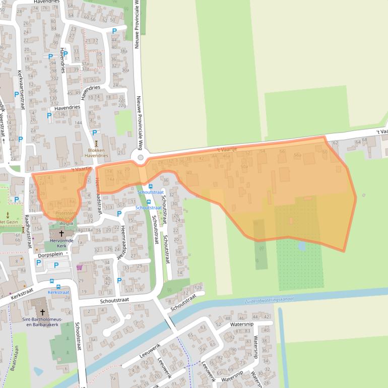 Kaart van postcodegebied 5165NB.