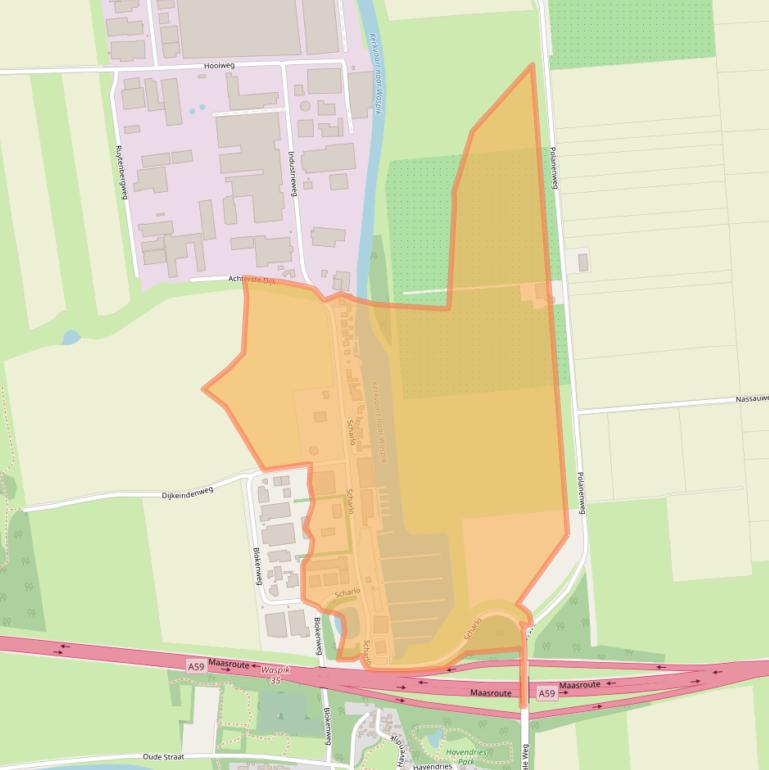 Kaart van postcodegebied 5165NG.