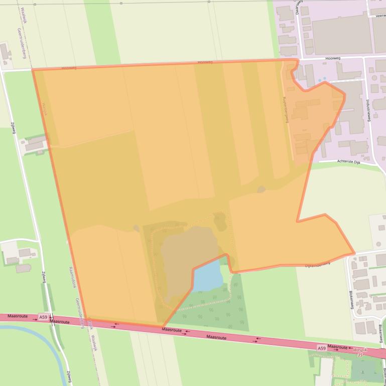 Kaart van postcodegebied 5165NT.