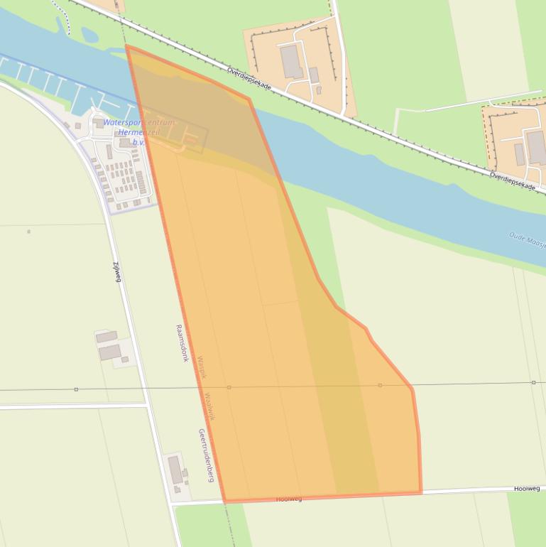 Kaart van postcodegebied 5165PT.