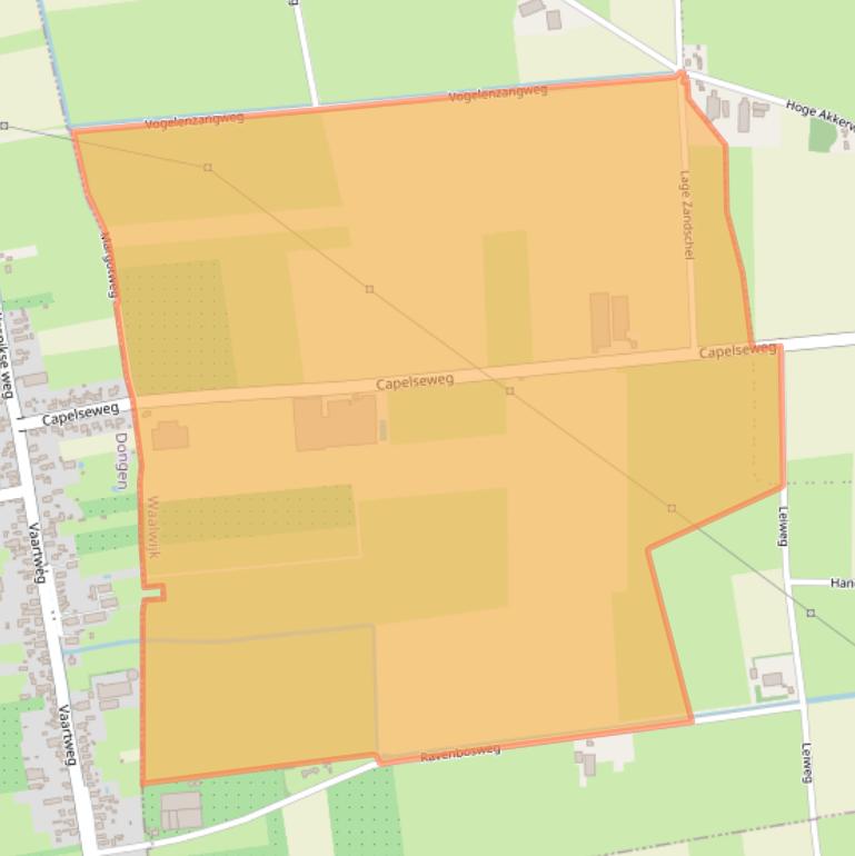 Kaart van postcodegebied 5165RB.