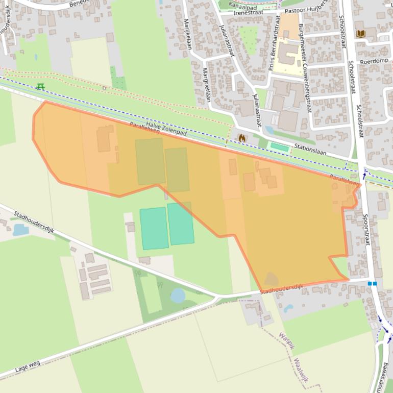 Kaart van postcodegebied 5165RE.
