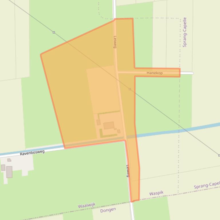 Kaart van postcodegebied 5165RJ.