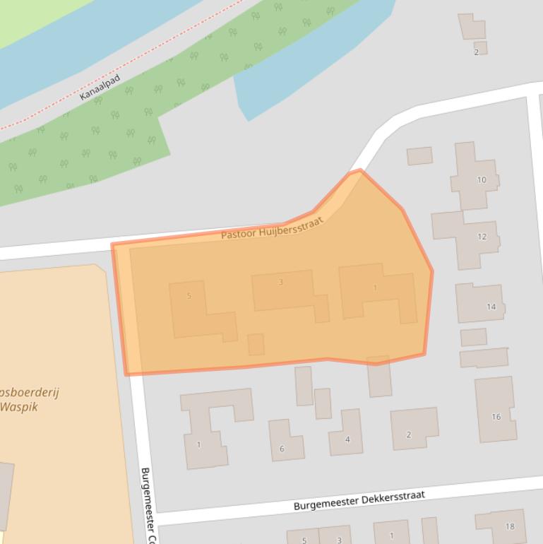 Kaart van postcodegebied 5165TG.