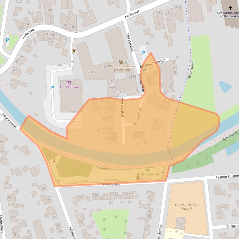 Kaart van postcodegebied 5165TW.