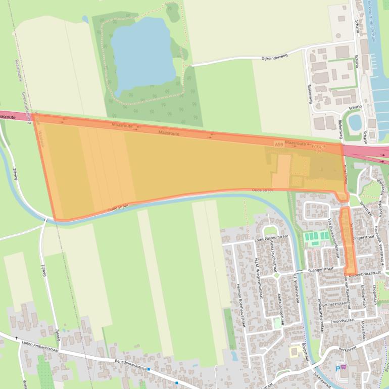 Kaart van postcodegebied 5165VA.