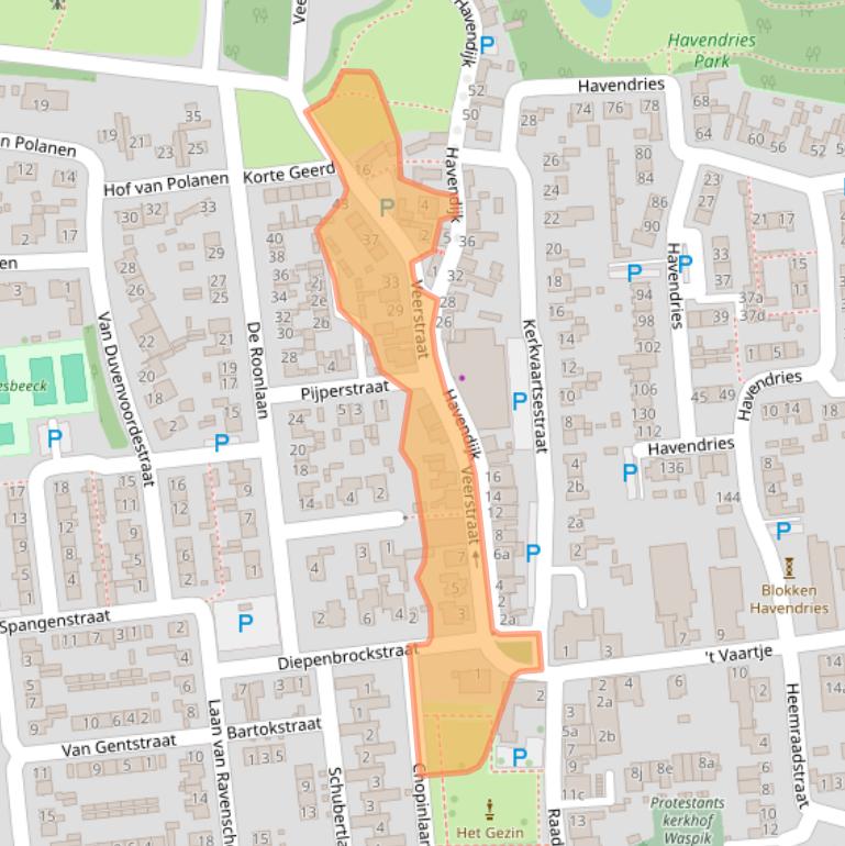 Kaart van postcodegebied 5165VG.