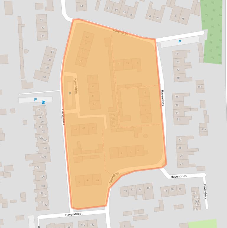Kaart van postcodegebied 5165VR.