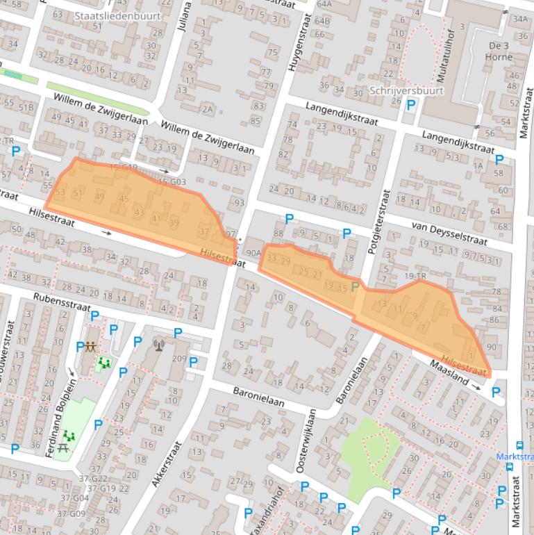 Kaart van postcodegebied 5171AA.