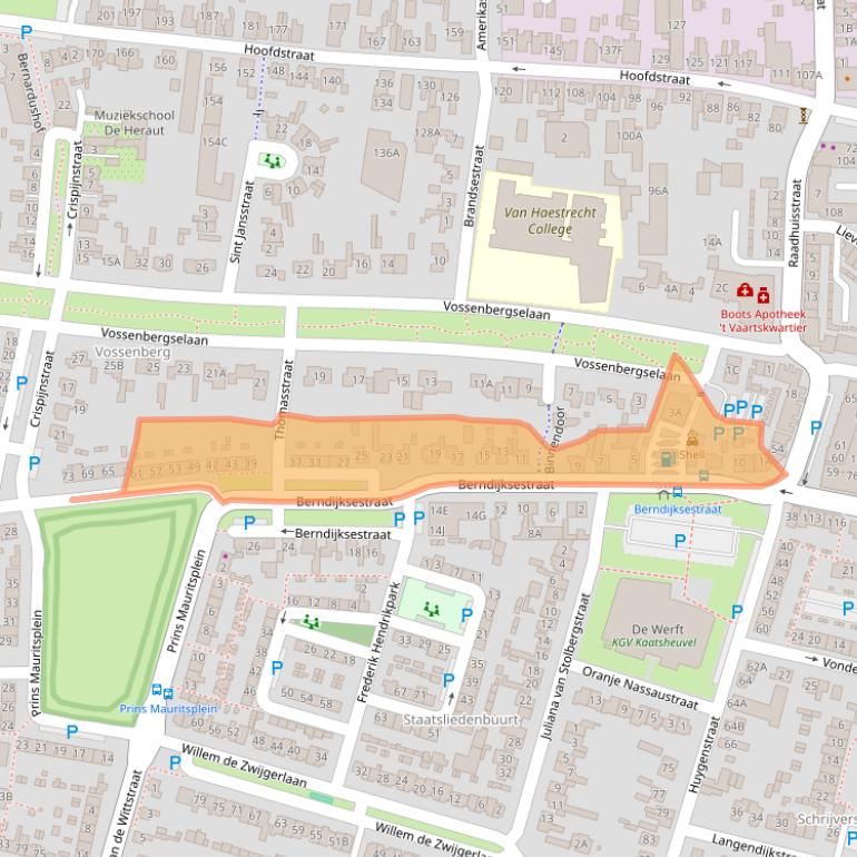 Kaart van postcodegebied 5171BA.