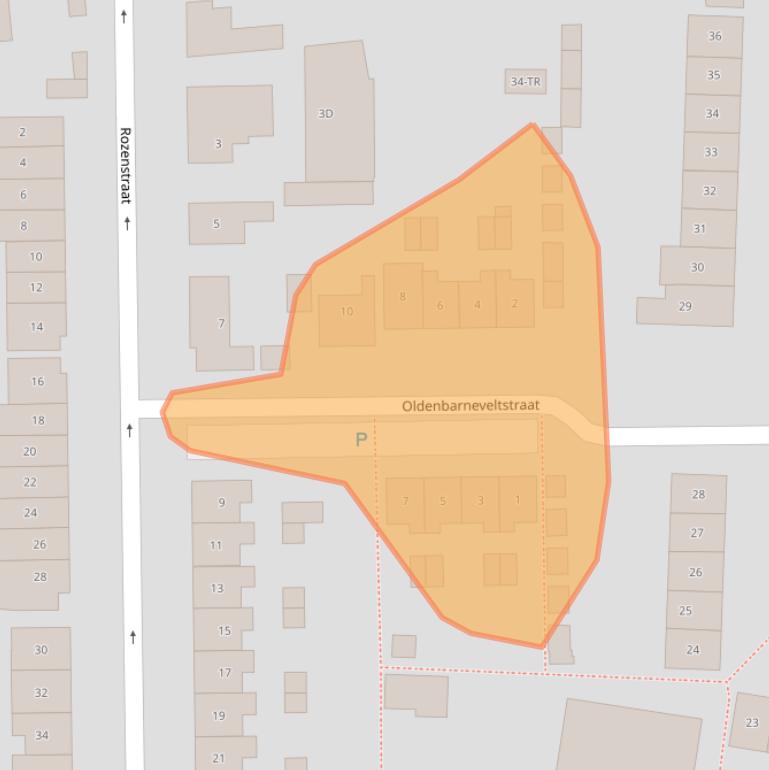 Kaart van postcodegebied 5171BE.