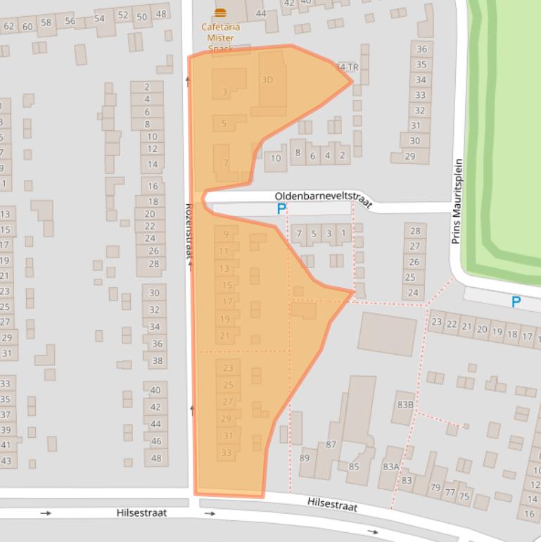 Kaart van postcodegebied 5171BG.