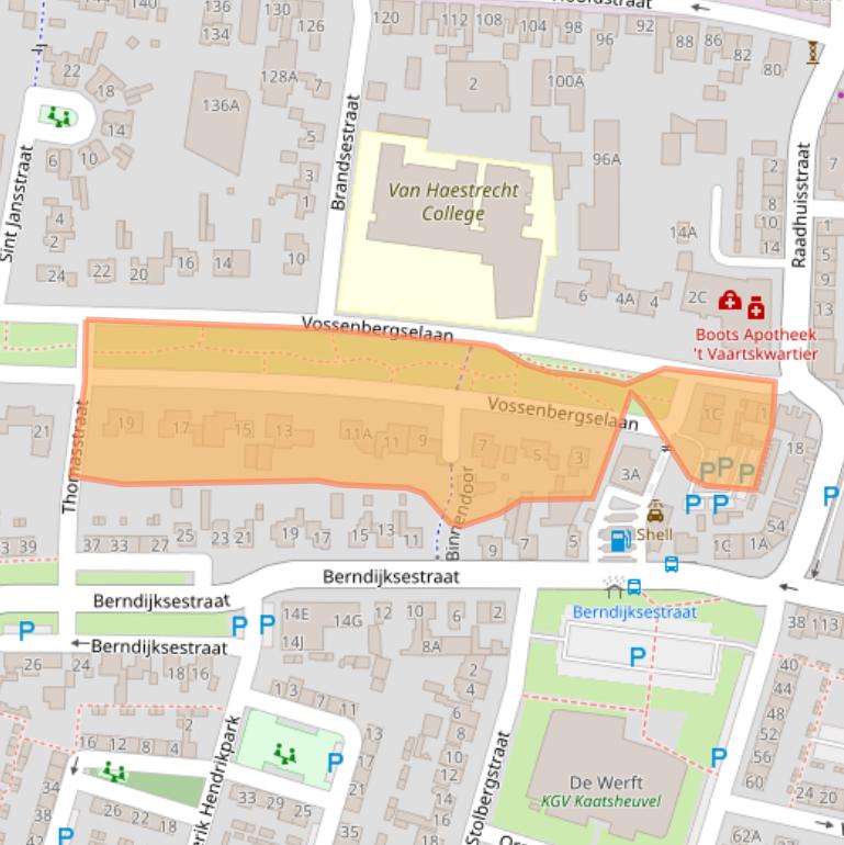 Kaart van postcodegebied 5171CA.