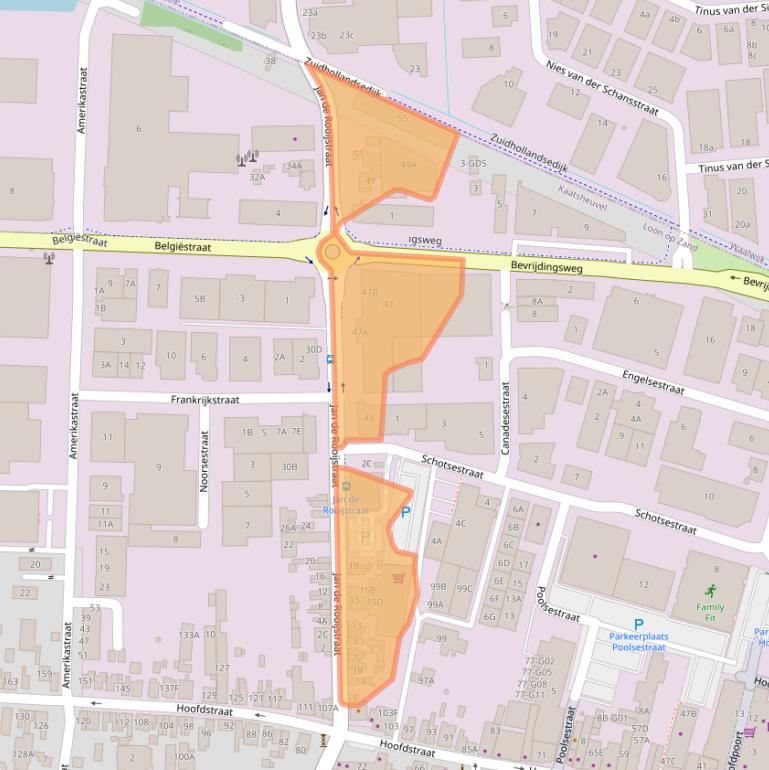 Kaart van postcodegebied 5171DR.