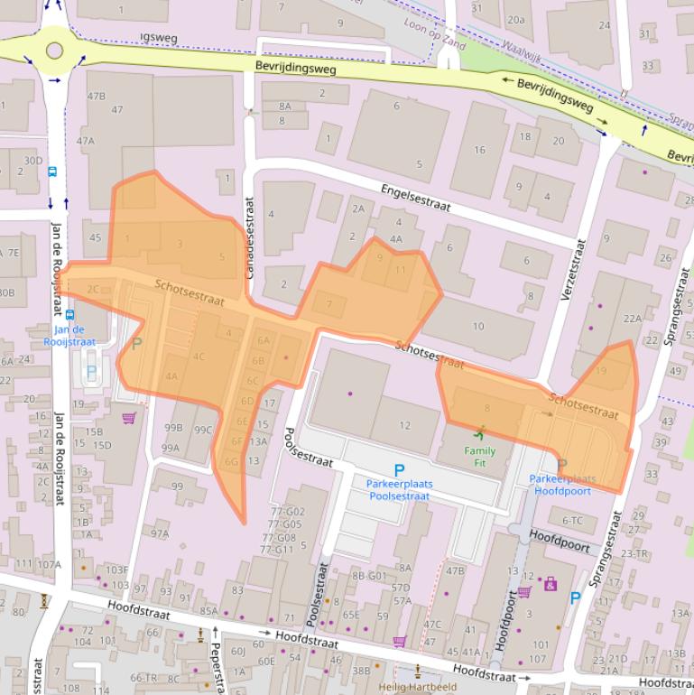 Kaart van postcodegebied 5171DT.