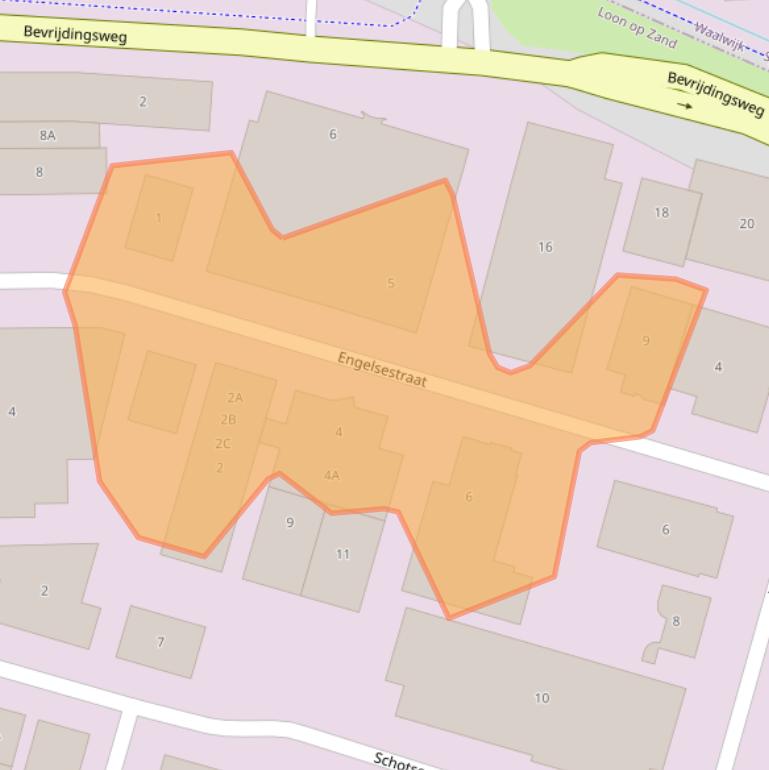 Kaart van postcodegebied 5171DW.