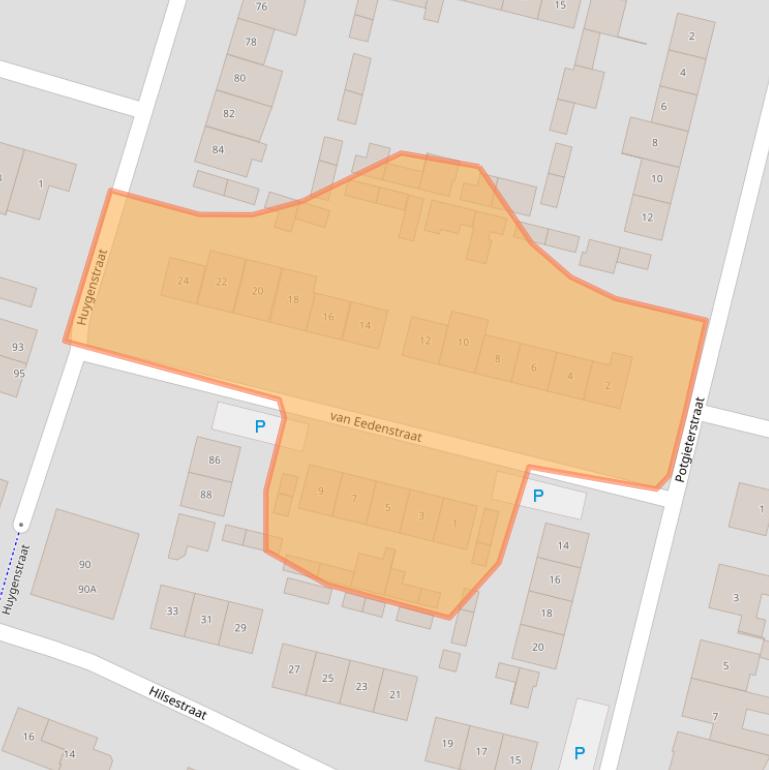 Kaart van postcodegebied 5171EG.