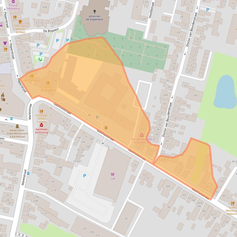 Kaart van postcodegebied 5171GC.