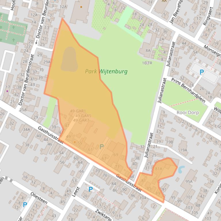 Kaart van postcodegebied 5171GD.