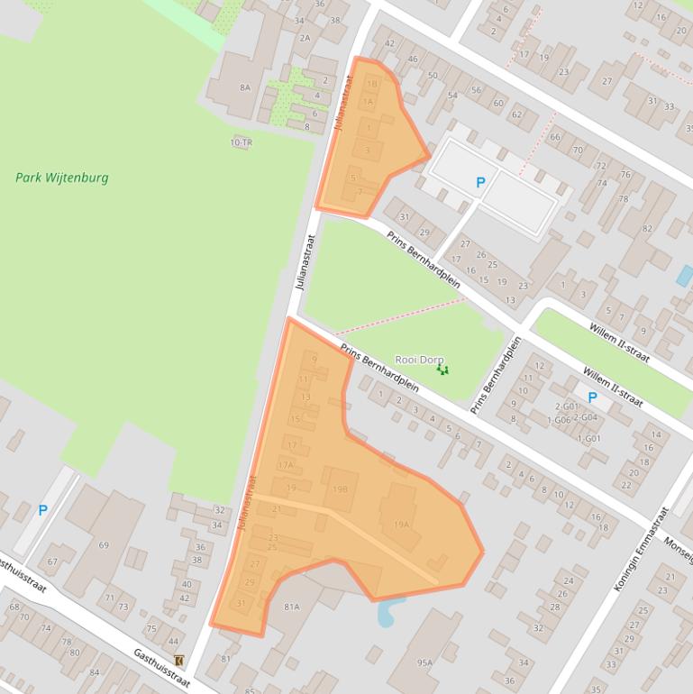 Kaart van postcodegebied 5171GK.