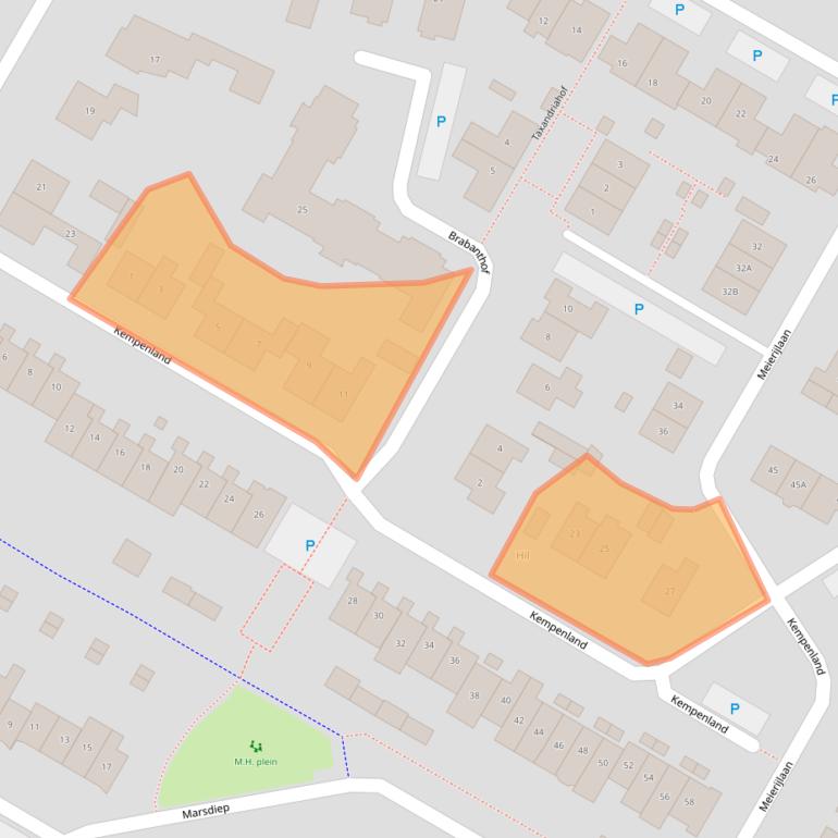 Kaart van postcodegebied 5171HB.