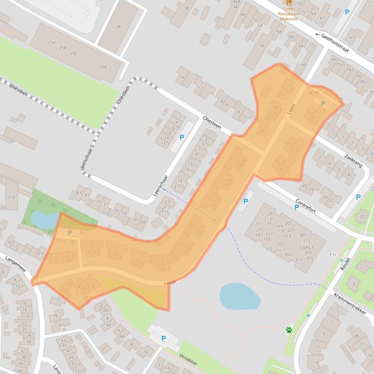 Kaart van postcodegebied 5171LV.