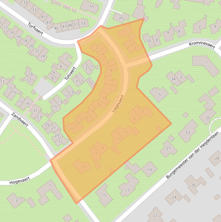 Kaart van postcodegebied 5171MB.