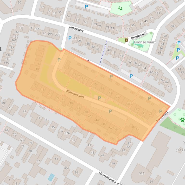 Kaart van postcodegebied 5171MW.