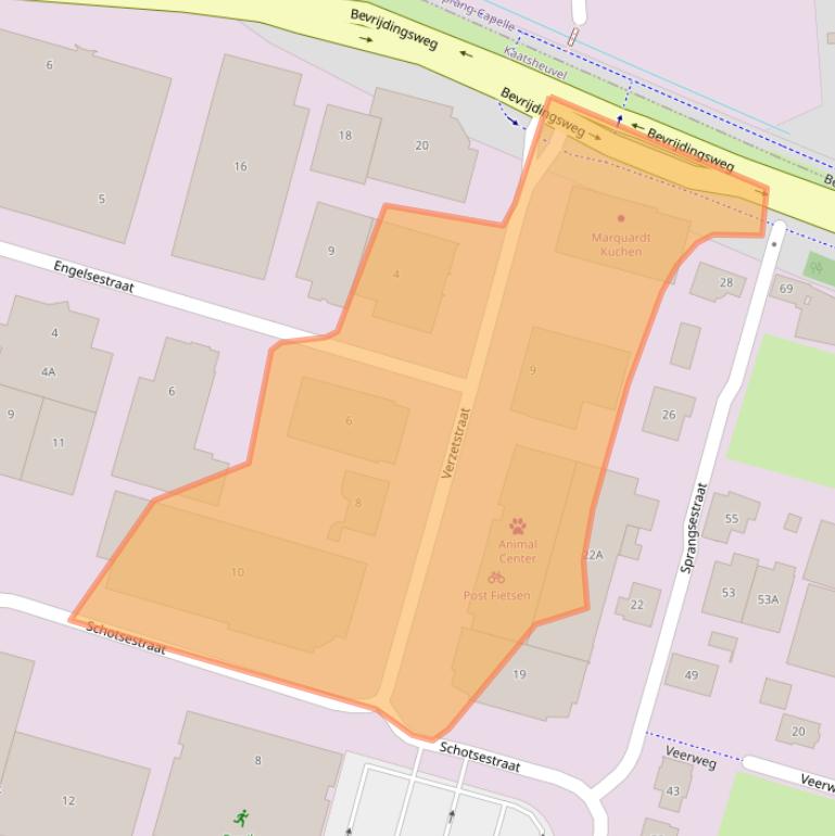 Kaart van postcodegebied 5171PT.