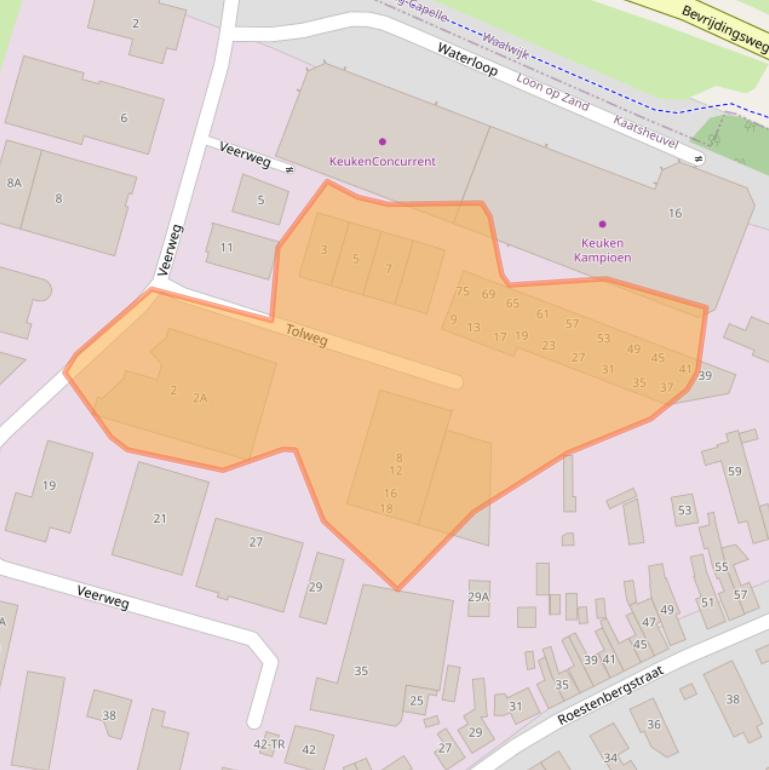 Kaart van postcodegebied 5171PV.